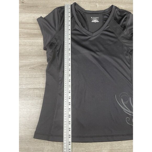 Tek Gear Top Womens Size XL Black Short Sleeve Workout Mom Gym Activewear - Picture 5 of 10